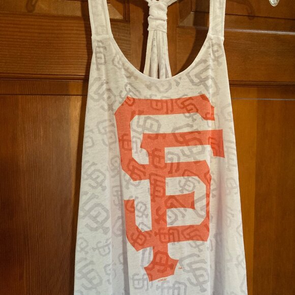 SF Giants Beach Cover Up Semi Sheer Dress - White with Orange Logo - Size Large - Picture 6 of 10